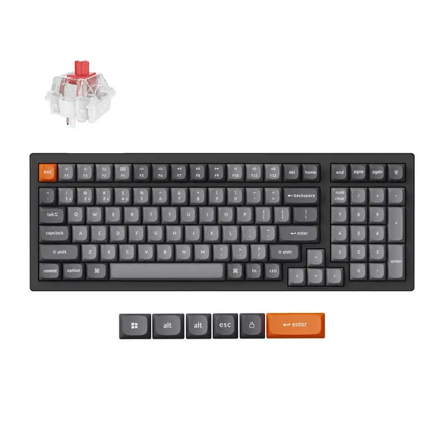 K4 MAX Tri-Mode Hot Swap QMK/VIA Trådløst gamingtastatur, Super Red
