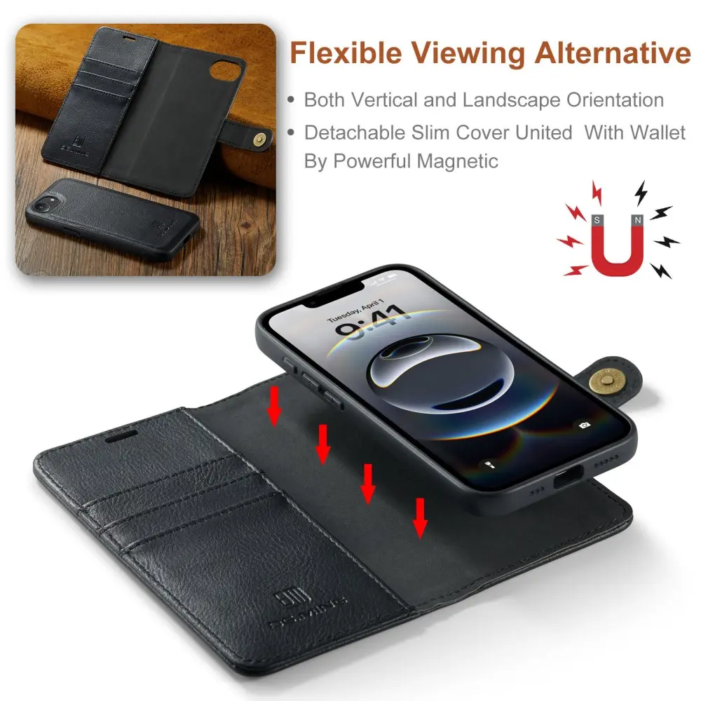 Magnet Wallet iPhone 16e Black