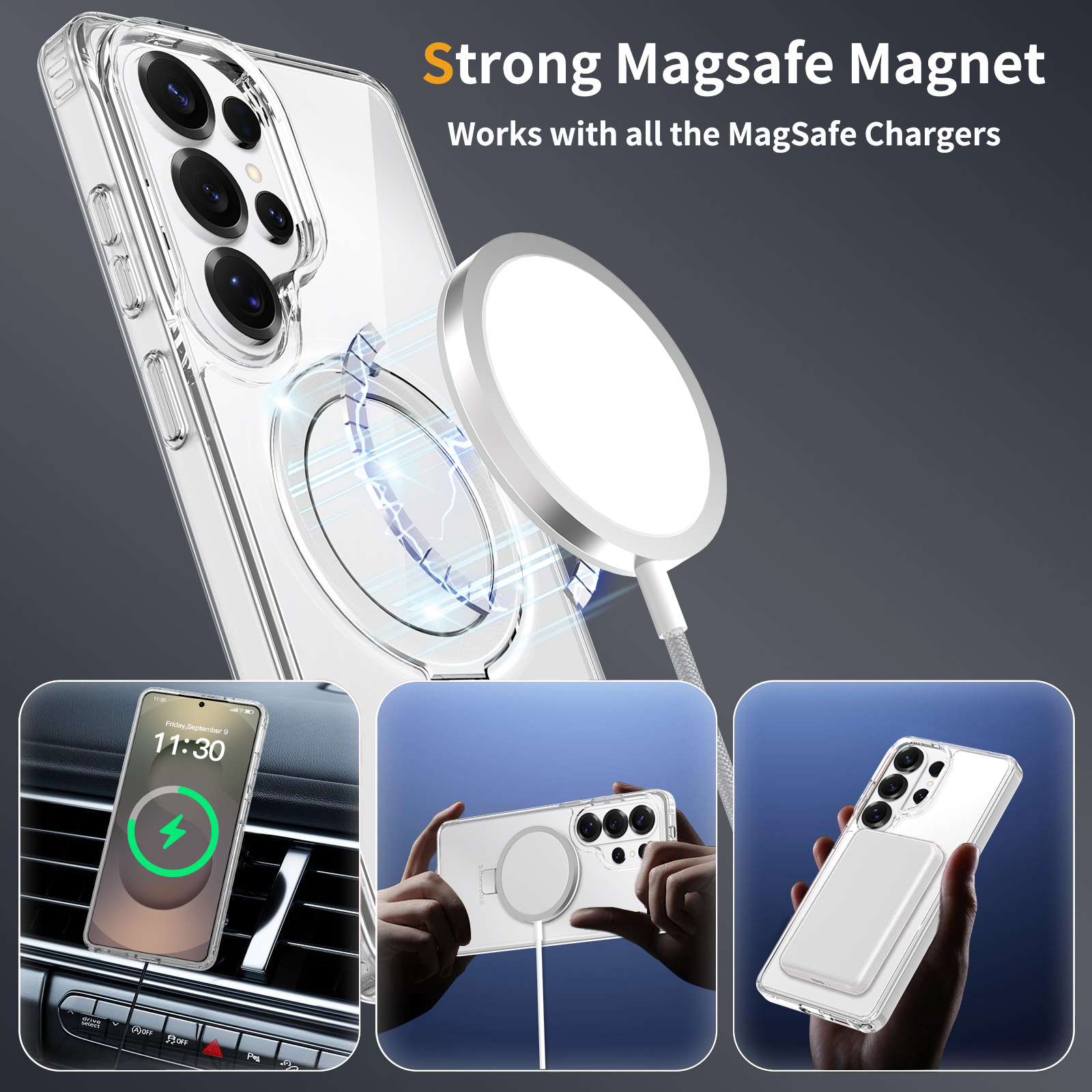 Hybridskal MagSafe Ring Samsung Galaxy S26 Ultra Genomskinlig