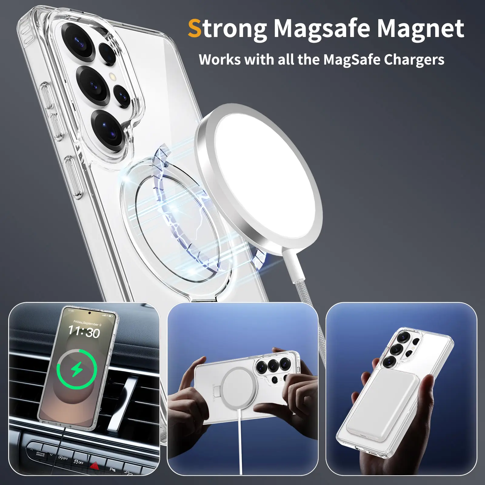 Hybridskal MagSafe Ring Samsung Galaxy S26 Ultra Genomskinlig