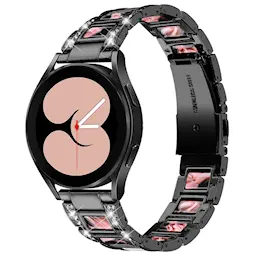 Samsung Galaxy Watch 5 44mm Metallinen ranneke koristekivillä, Black Blossom