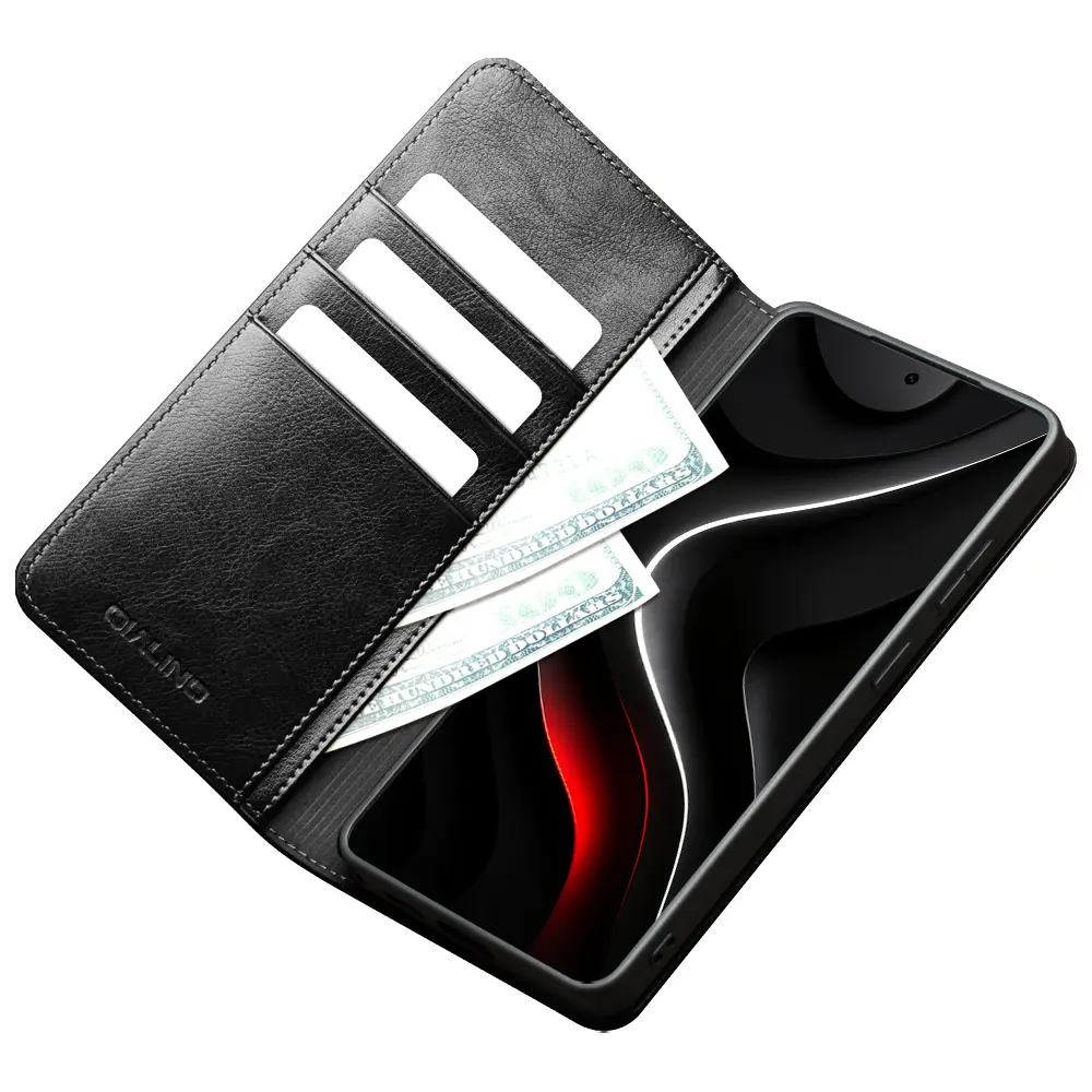 Samsung Galaxy S26 Plus Leather Wallet Case Svart