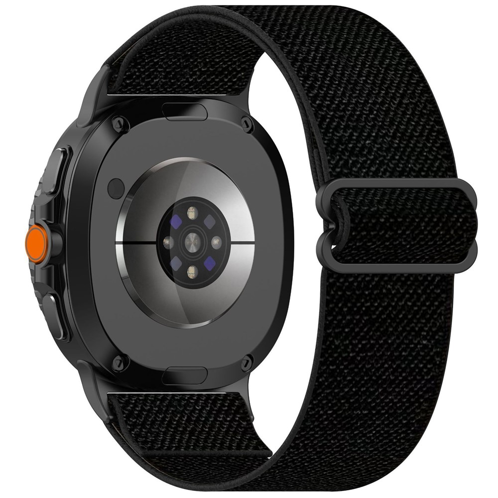 Samsung Galaxy Watch Ultra 47mm Elastisk Nylonreim Svart - Fleksibelt smartklokkearmbånd i behagelig elastikk