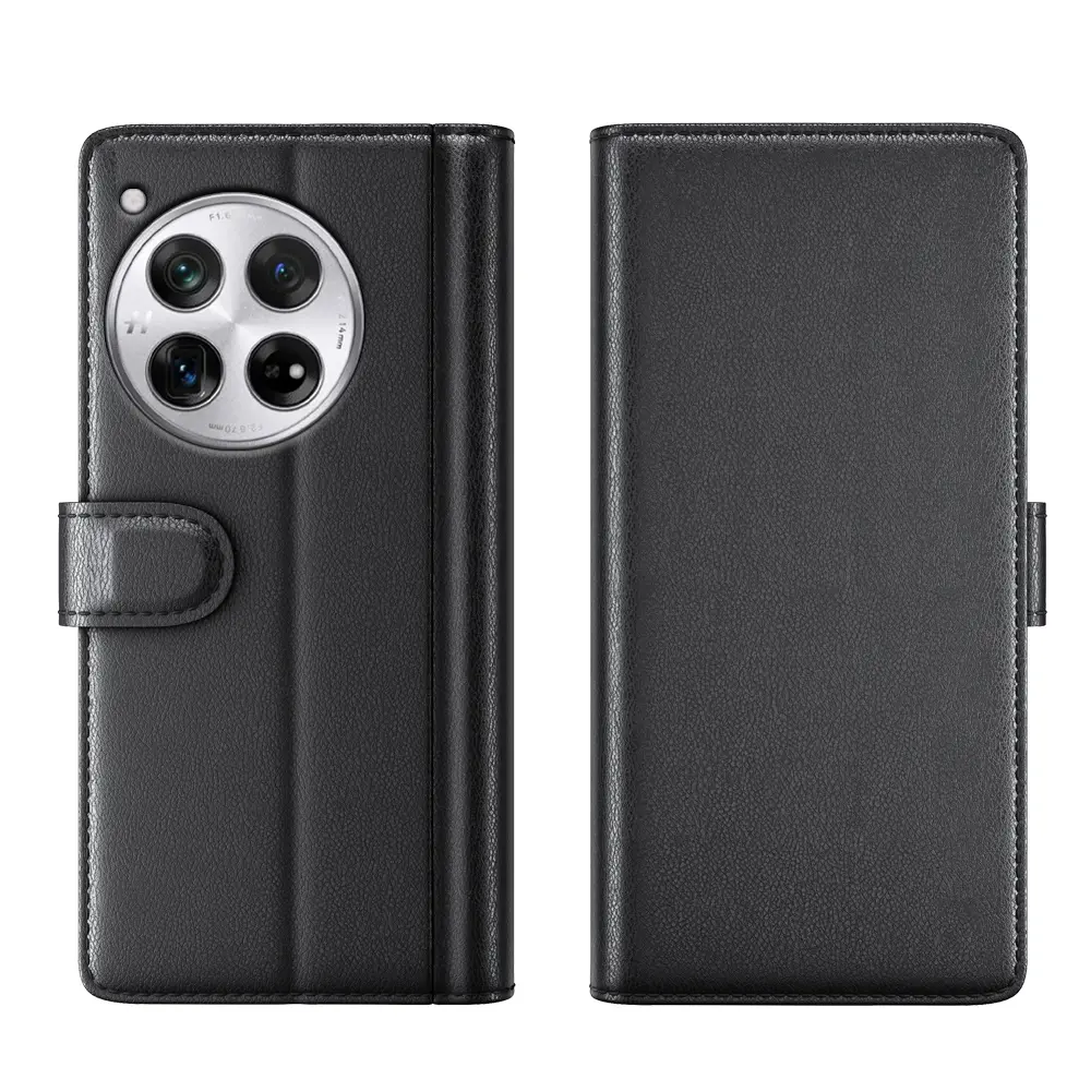 Äkta Läderfodral  OnePlus 12 Svart