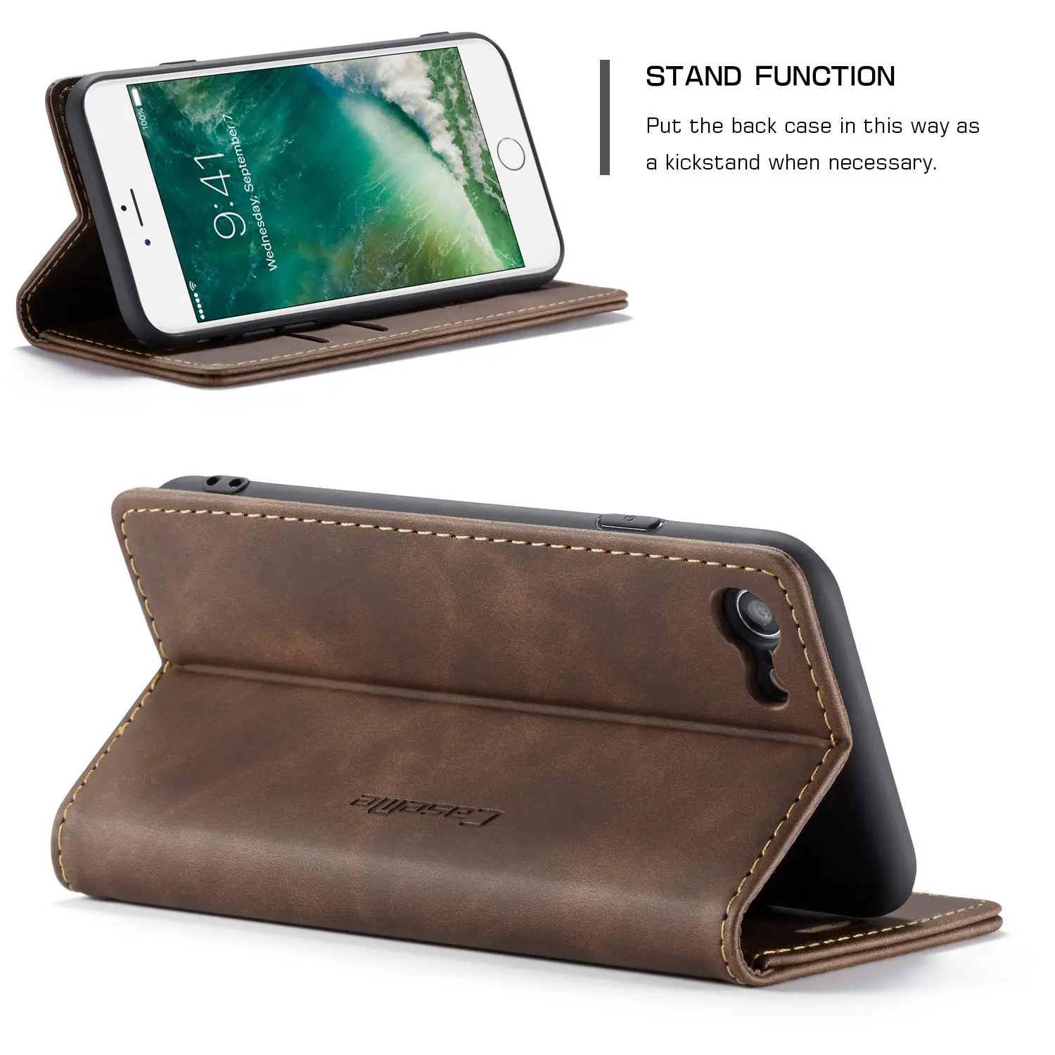 Slim Plånboksfodral iPhone SE 2020 Brun