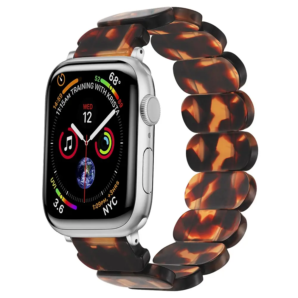 Elastiskt Resinarmband Apple Watch Series 12 43mm brun