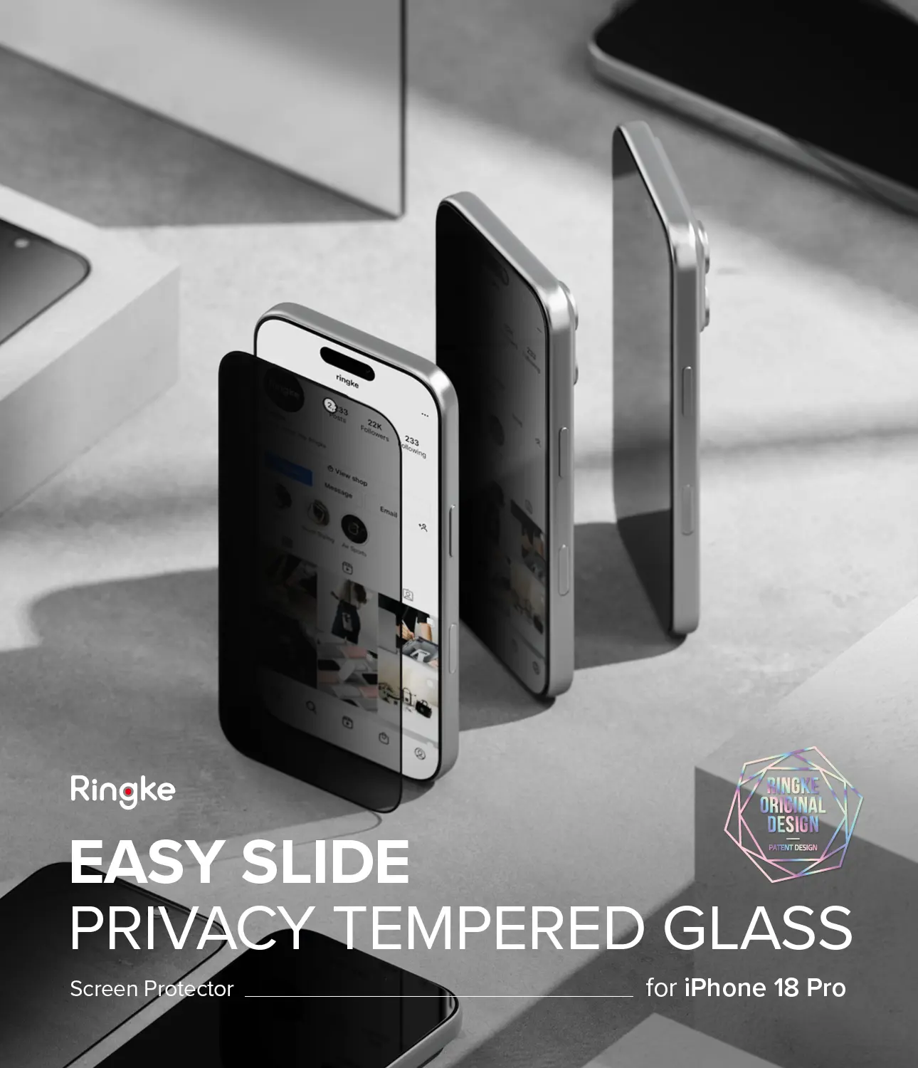 Easy Slide Privacy Glass (2-pack) iPhone 18 Pro
