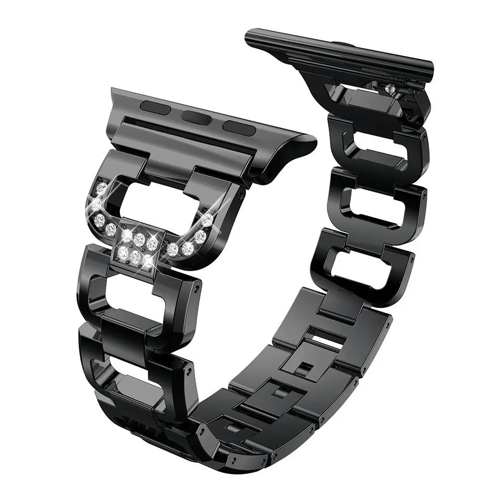 Rhinestone Bracelet Apple Watch Series 12 47mm Svart