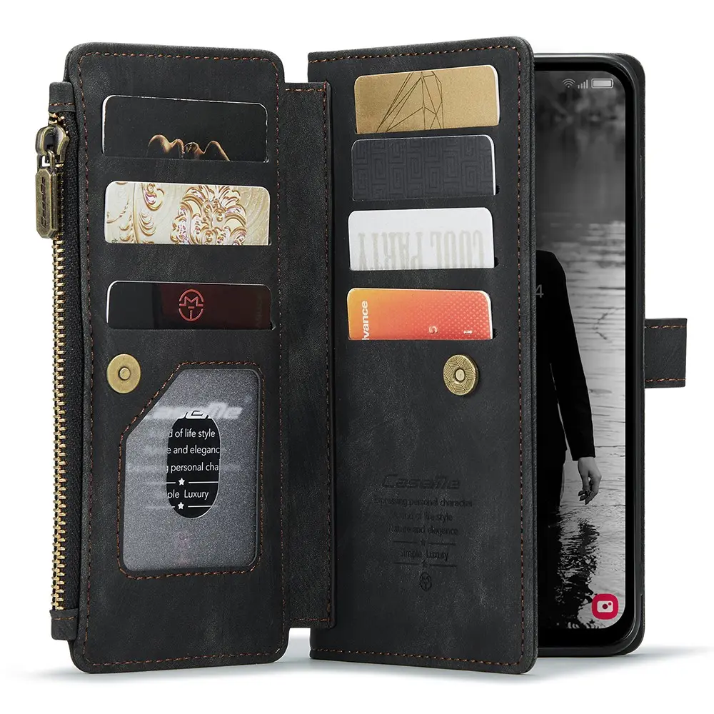 Zipper Plånboksfodral Samsung Galaxy A15 Svart