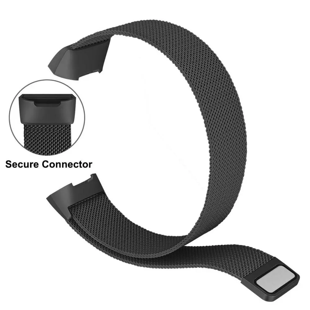 Armband Milanese Fitbit Charge 4/Charge 3 Svart