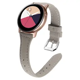 Samsung Galaxy Watch 5 40mm Smalt armband i äkta läder, Grå