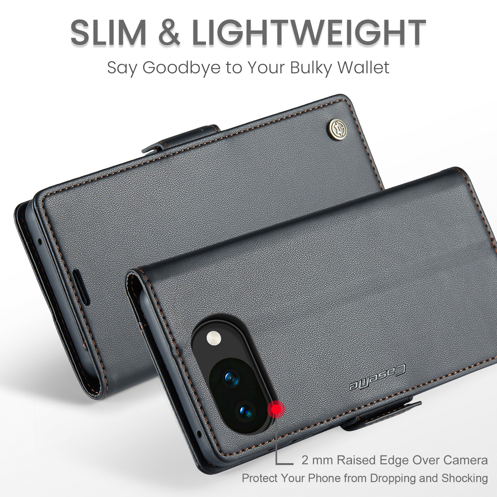 Slim Plånboksfodral RFID-skydd Google Pixel 10a Svart