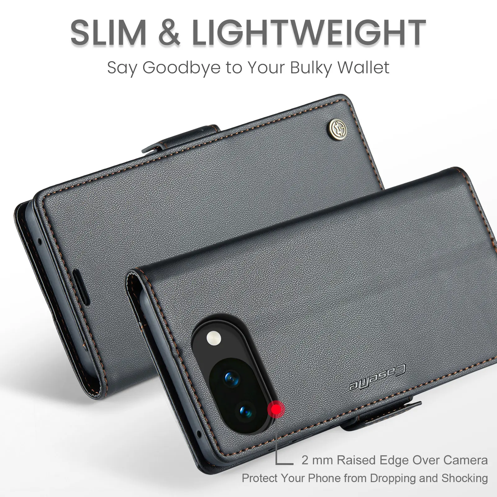 Slim Plånboksfodral RFID-skydd Google Pixel 10a Svart