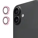 Glitter Linsebeskytter Aluminium iPhone 17 Lyserød