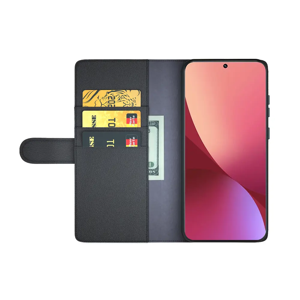 Äkta Läderfodral Xiaomi 12 Svart