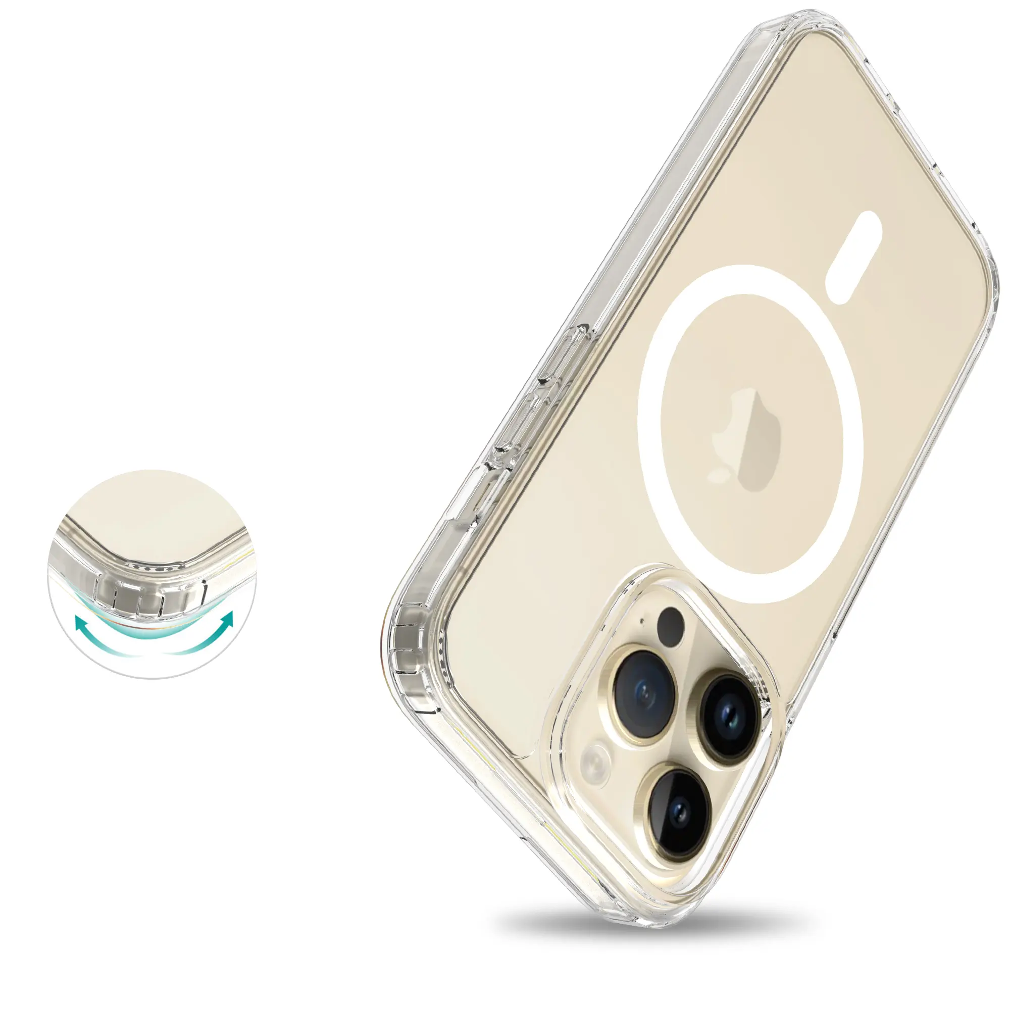 Hybridskal MagSafe iPhone 14 Pro Max Genomskinlig