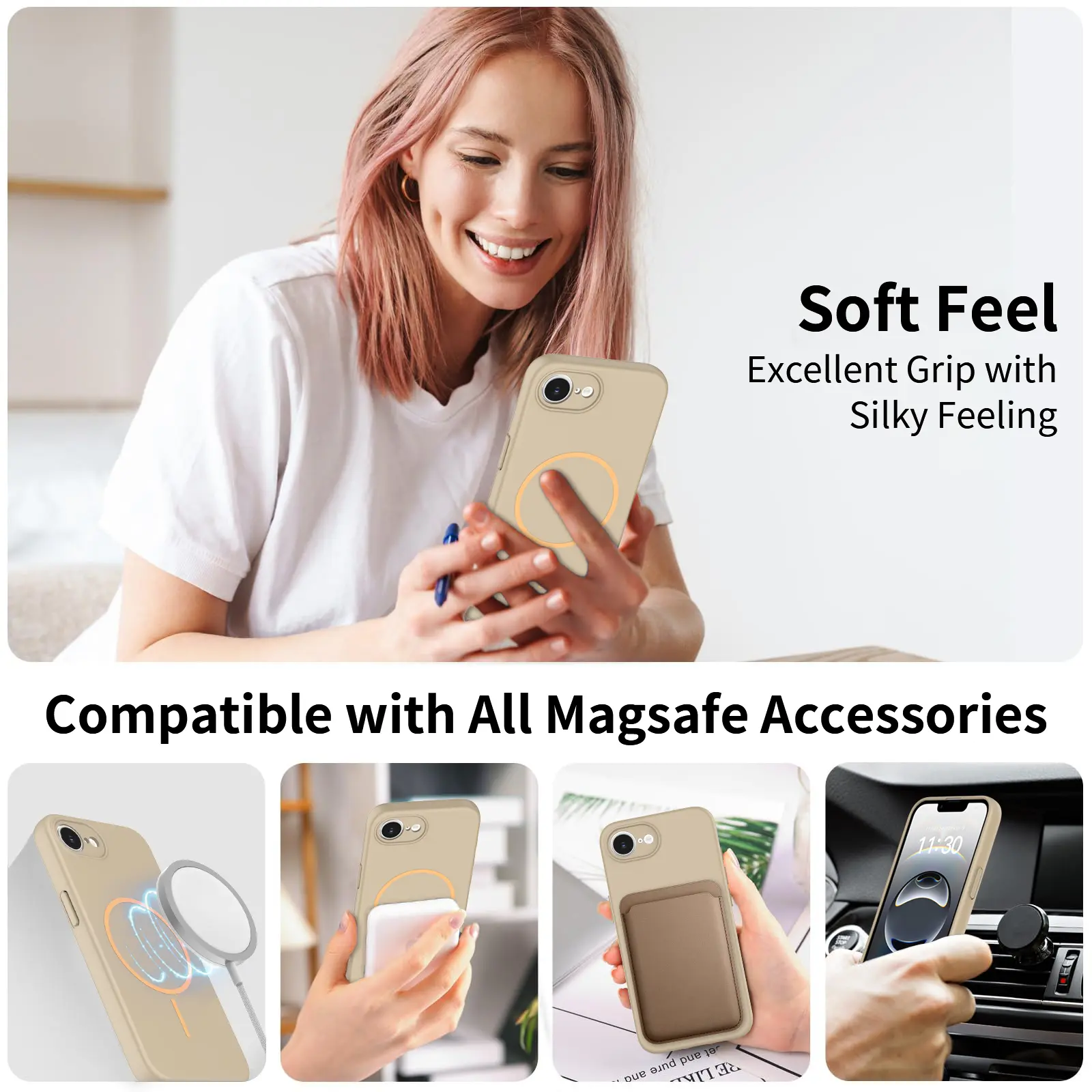 MagSafe-skal SoftArmor iPhone 17e Taupe