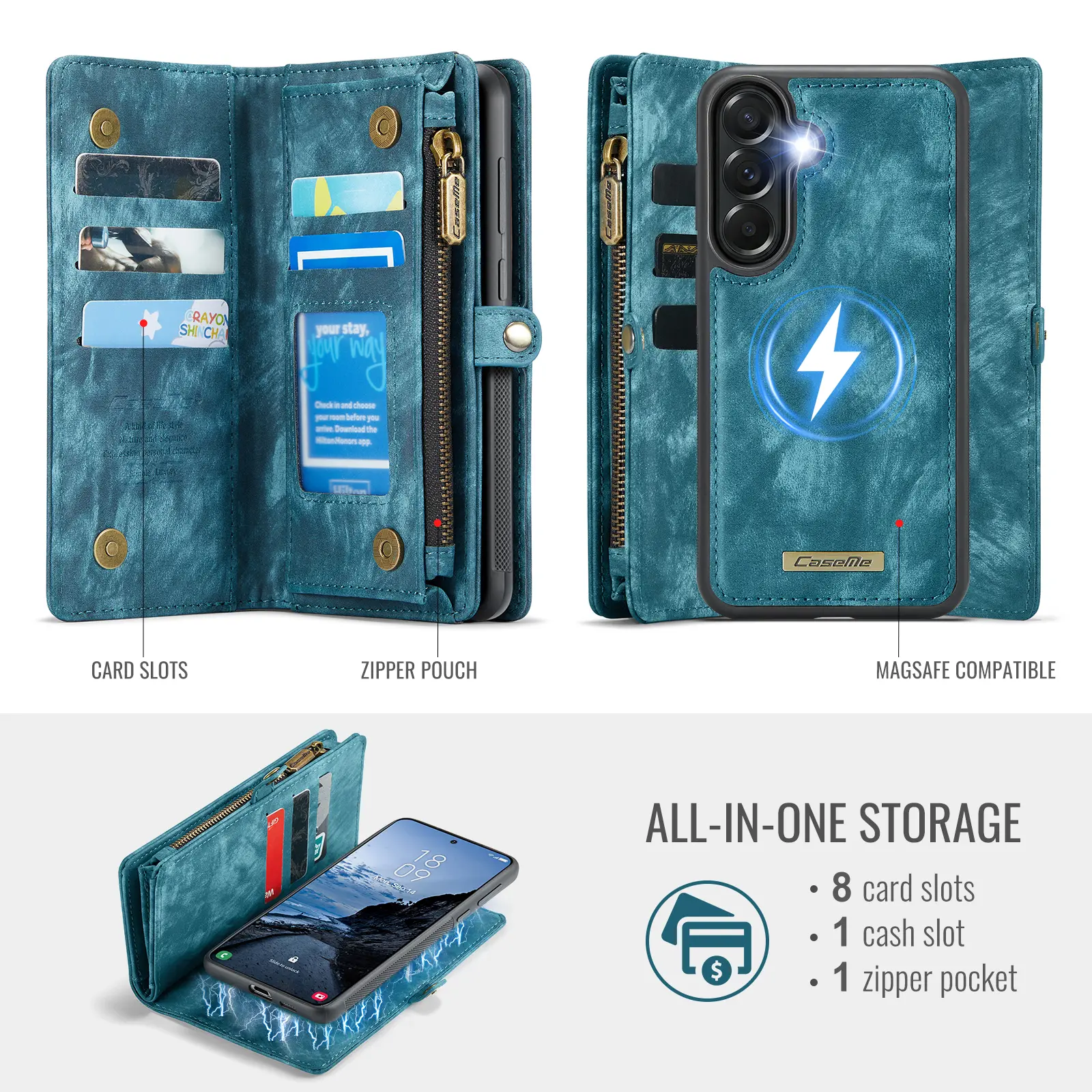 Multi-slot Plånboksfodral Samsung Galaxy A57 Blå