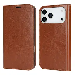 Mobiltaske Ægte Læder iPhone 17 Pro Max Brun
