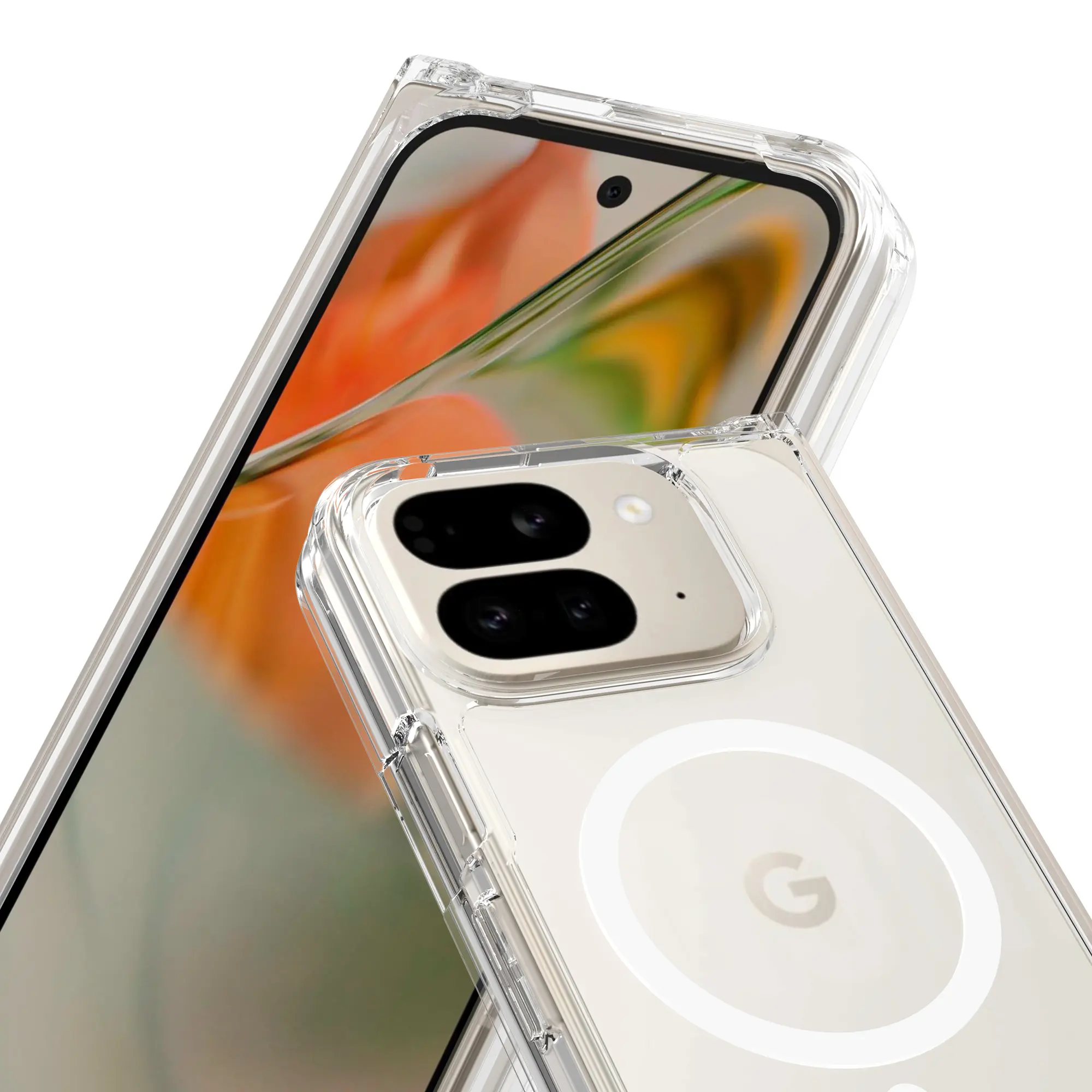 Hybridskal MagSafe Google Pixel 9 Pro Fold Genomskinlig