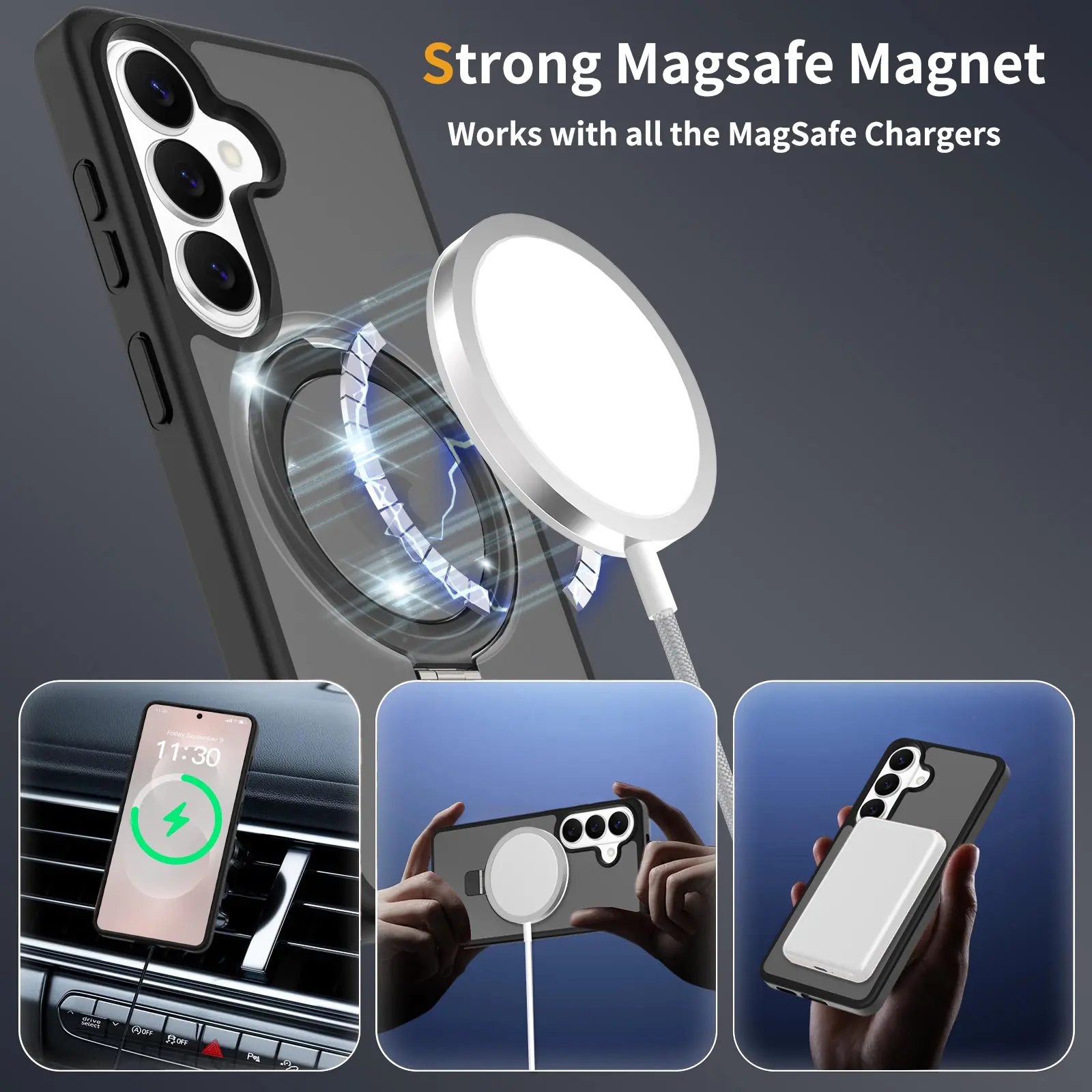 Hybridskal Magnetic Ring Samsung Galaxy S26 Svart