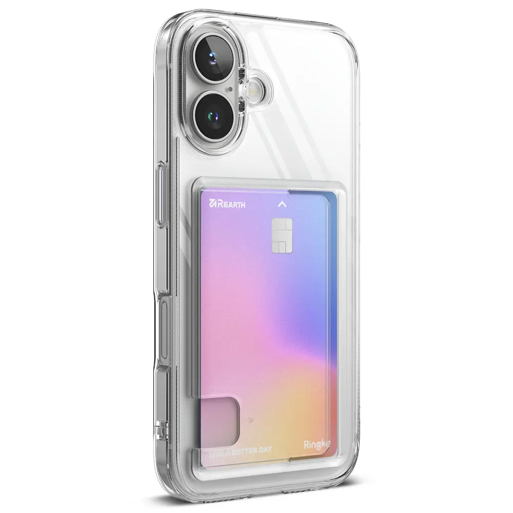 Fusion Card Case iPhone 16 Plus Genomskinlig