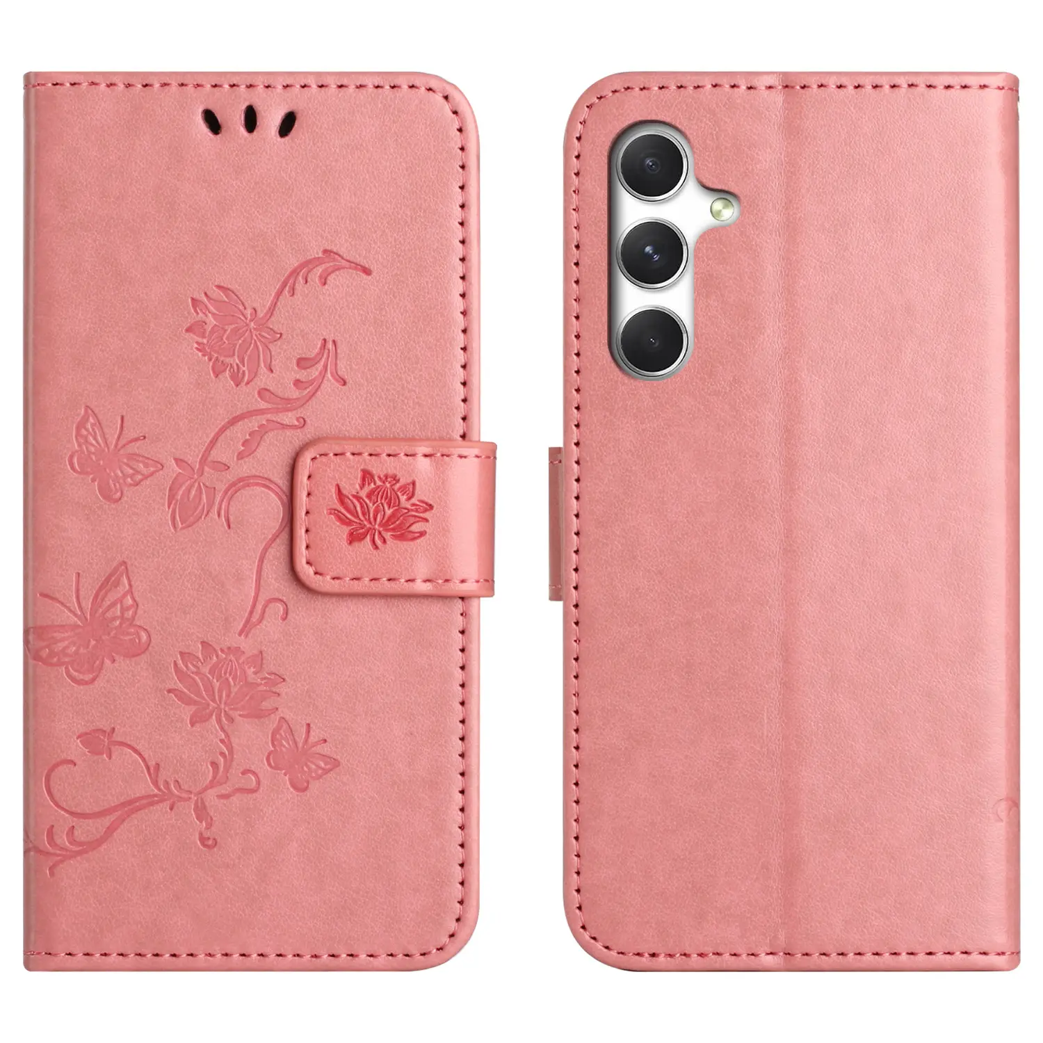 Samsung Galaxy A27 Mobilfodral med fjärilar, Rosa