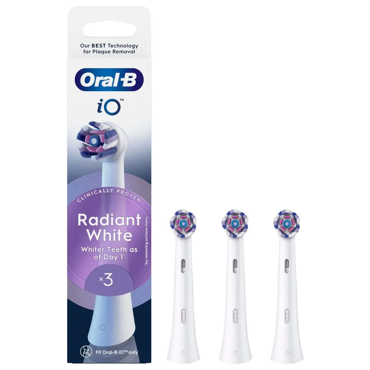 iO Series 3 Radiant White harjaspäät 3-pakkaus, Valkoinen