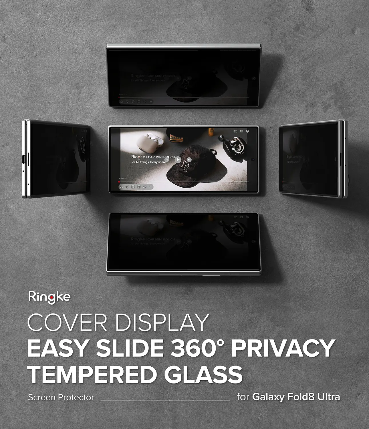 Cover Display Easy Slide 360 Privacy Glass Samsung Galaxy Z Fold 8 Ultra (2-pack)