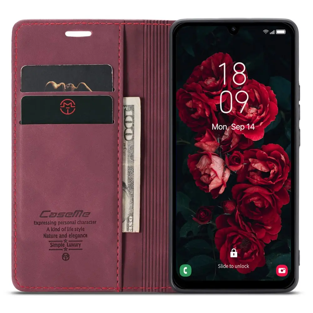 Slim Plånboksfodral Samsung Galaxy A25 Röd