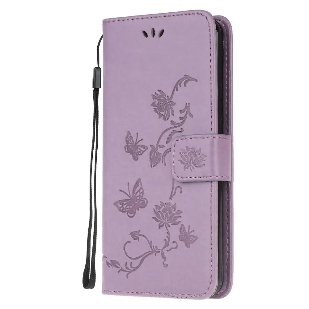 Läderfodral Fjärilar Samsung Galaxy A42 Lila