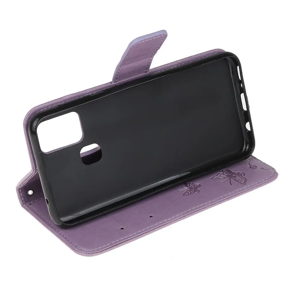 Läderfodral Fjärilar Samsung Galaxy A21s Lila