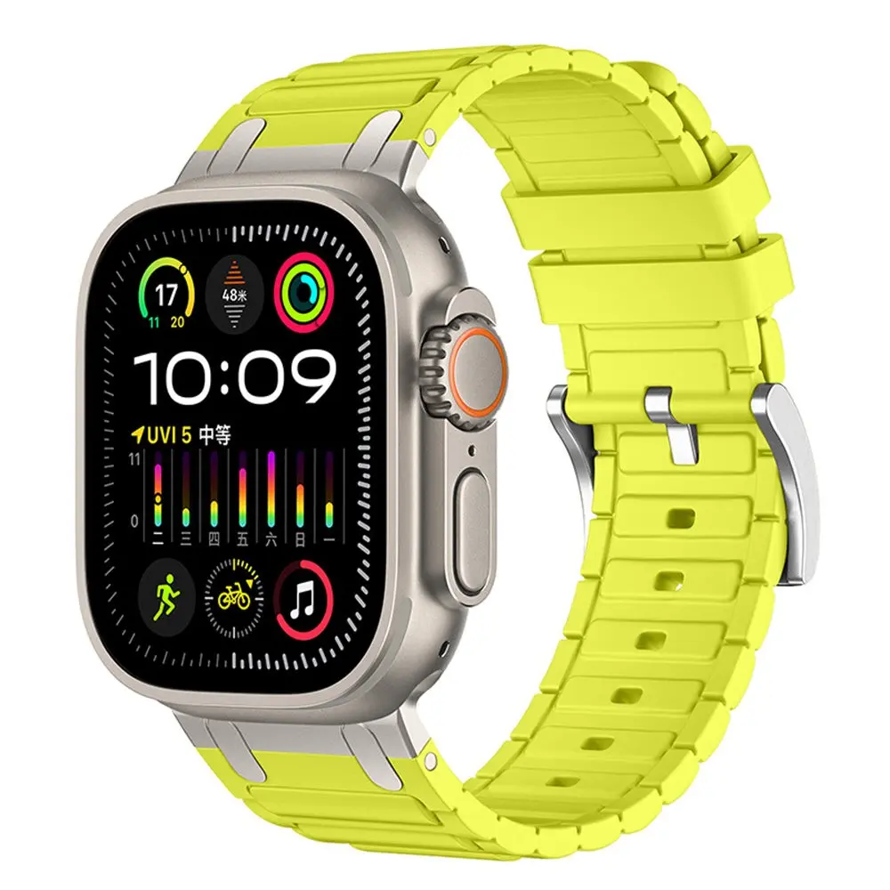 Tough Silicone Strap Apple Watch Series 12 47mm Gul