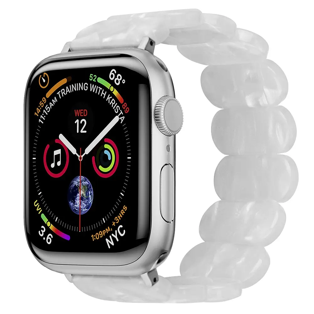 Elastiskt Resinarmband Apple Watch Series 12 43mm pärlvit