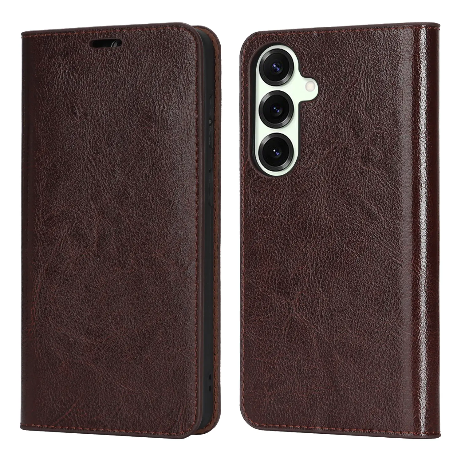 Mobiltaske Ægte Læder Samsung Galaxy S26 Mørkebrun