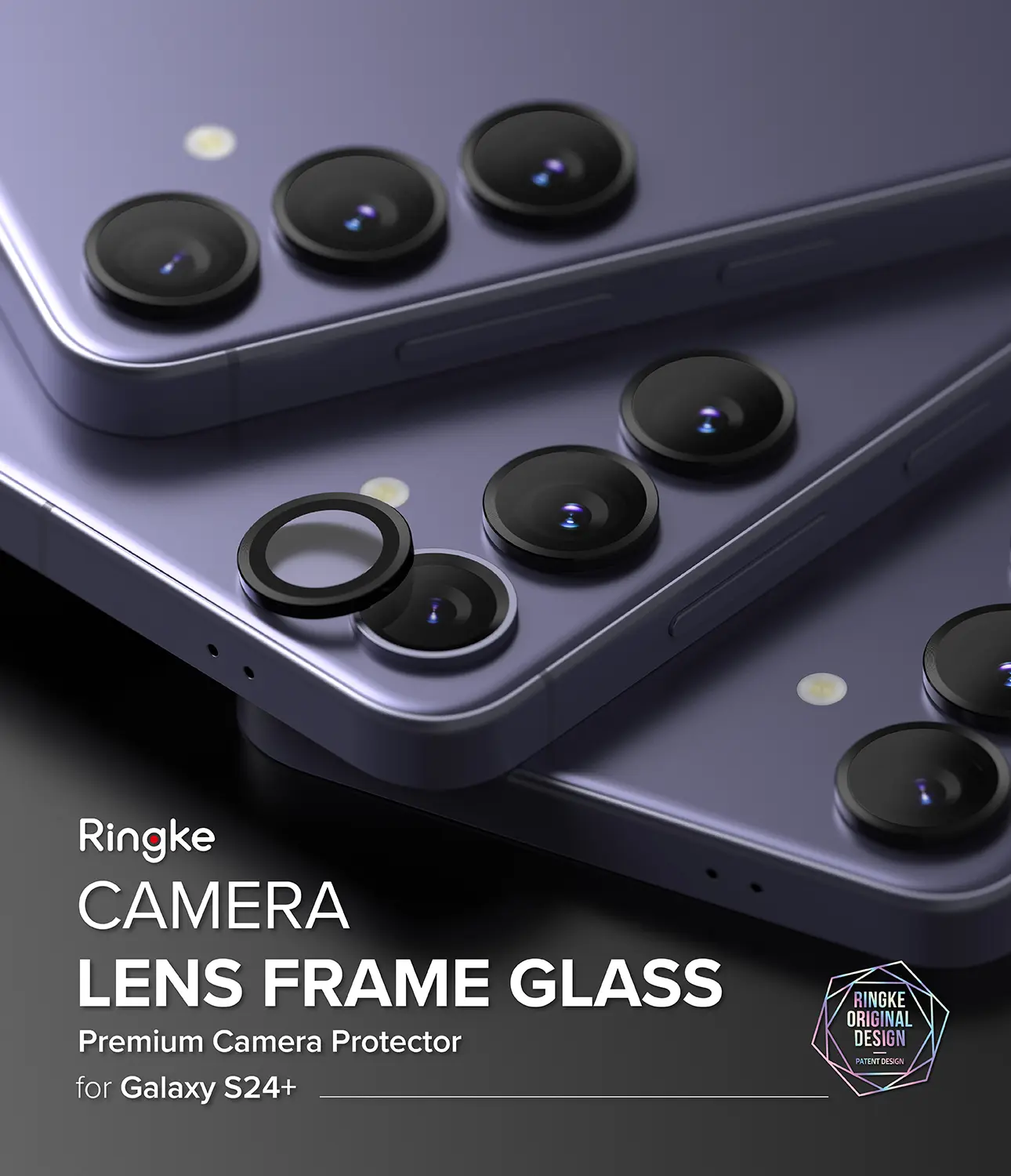 Camera Lens Frame Glass Samsung Galaxy S24 Plus Svart