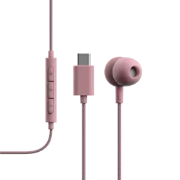 V3 Kablede hovedtelefoner USB-C Lyserød