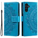 Nahkakotelo Mandala Samsung Galaxy A36 sininen