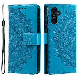 Lærveske Mandala Samsung Galaxy A36 blå