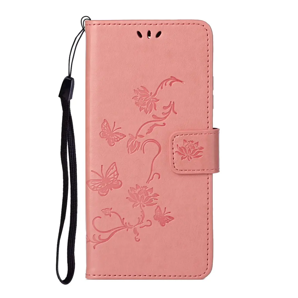 Läderfodral Fjärilar Samsung Galaxy A82 5G Rosa
