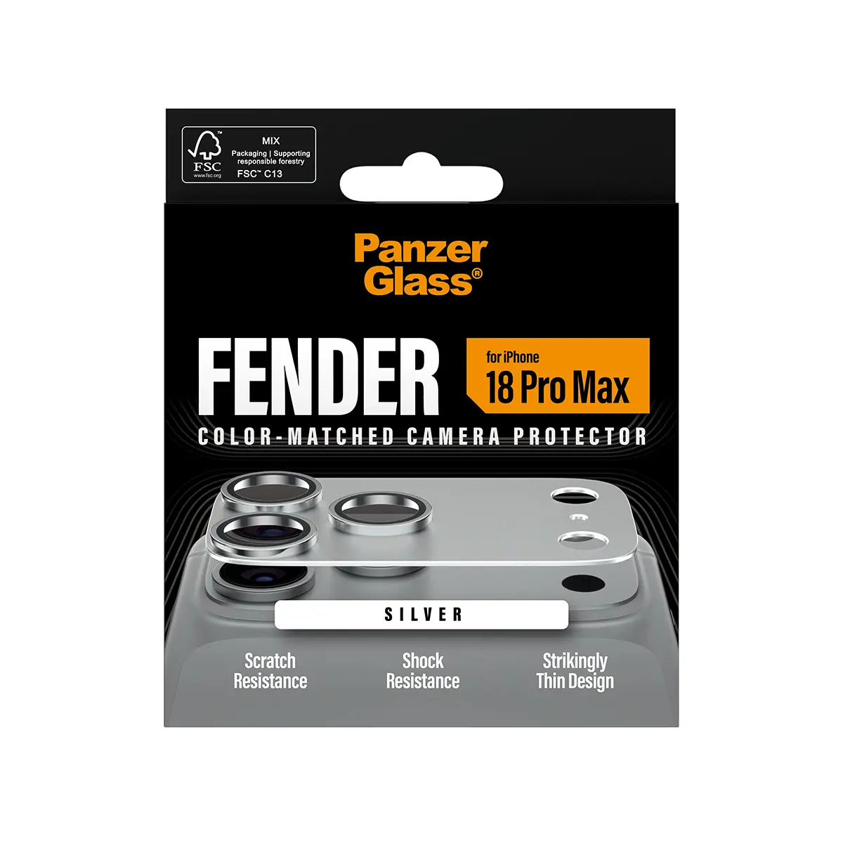 iPhone 18 Pro Max Fender Camera Protector Silver