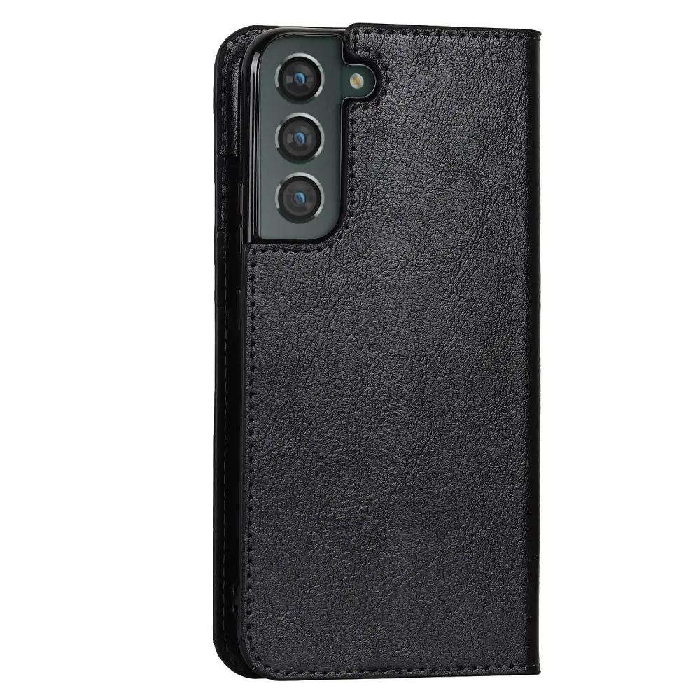 Mobilfodral Äkta Läder Samsung Galaxy S22 Plus Svart