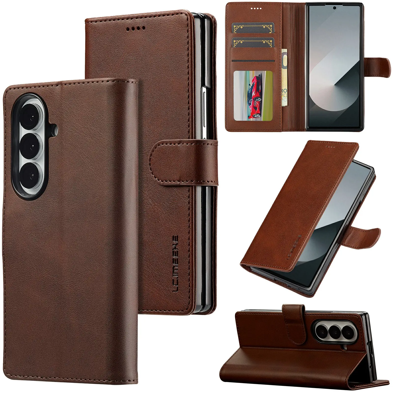Plånboksfodral Samsung Galaxy Z Fold 8 Ultra Brun