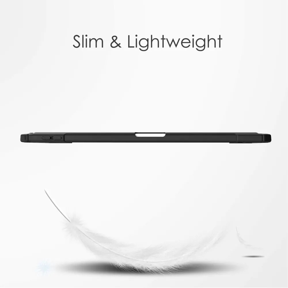 Apple iPad Air 11 7th Gen (2025) Fodral Tri-fold med Pencil-hållare Svart/transparent