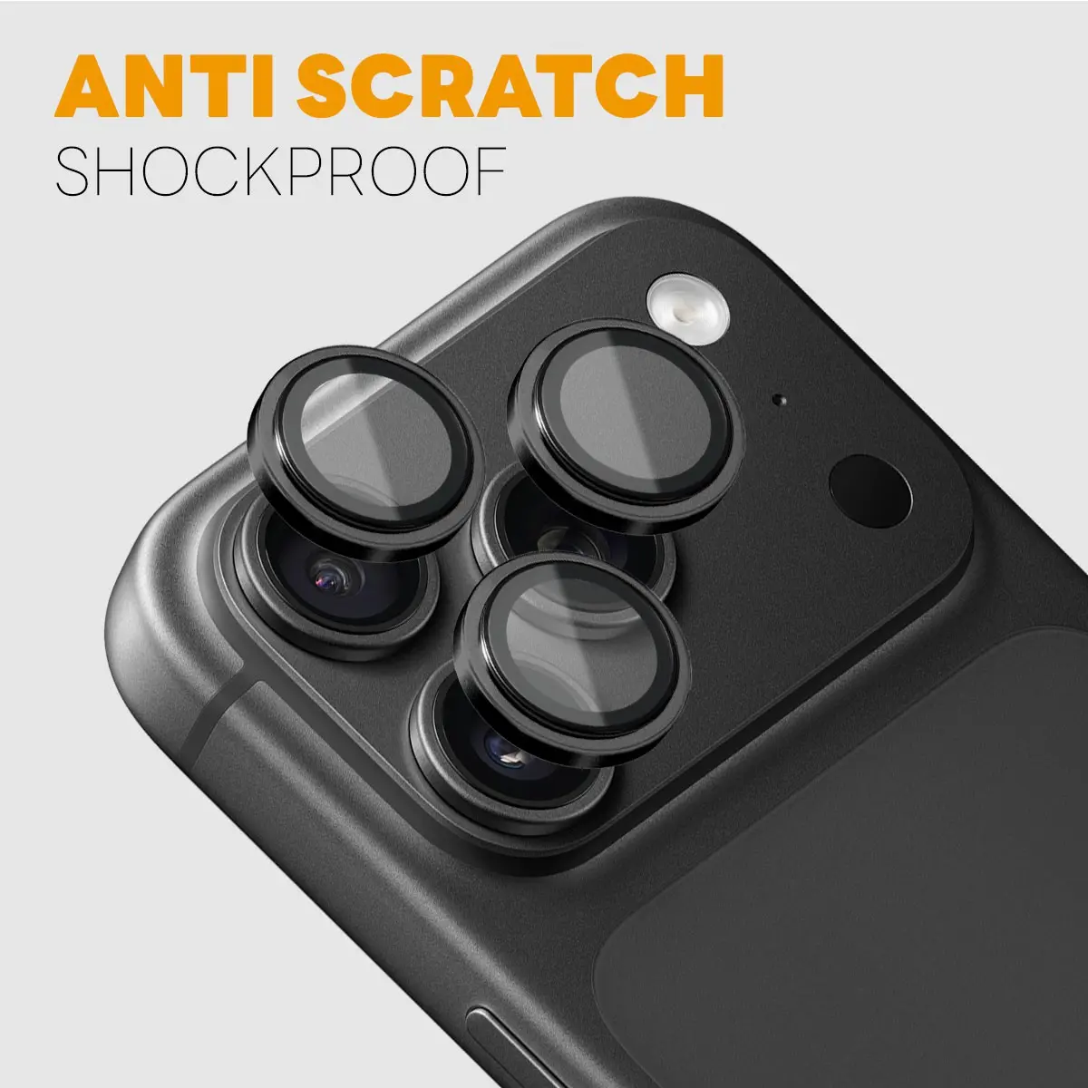 Linsskydd Härdat Glas Aluminium iPhone 18 Pro Svart