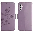Lærveske Sommerfugler Samsung Galaxy A18 Lilla