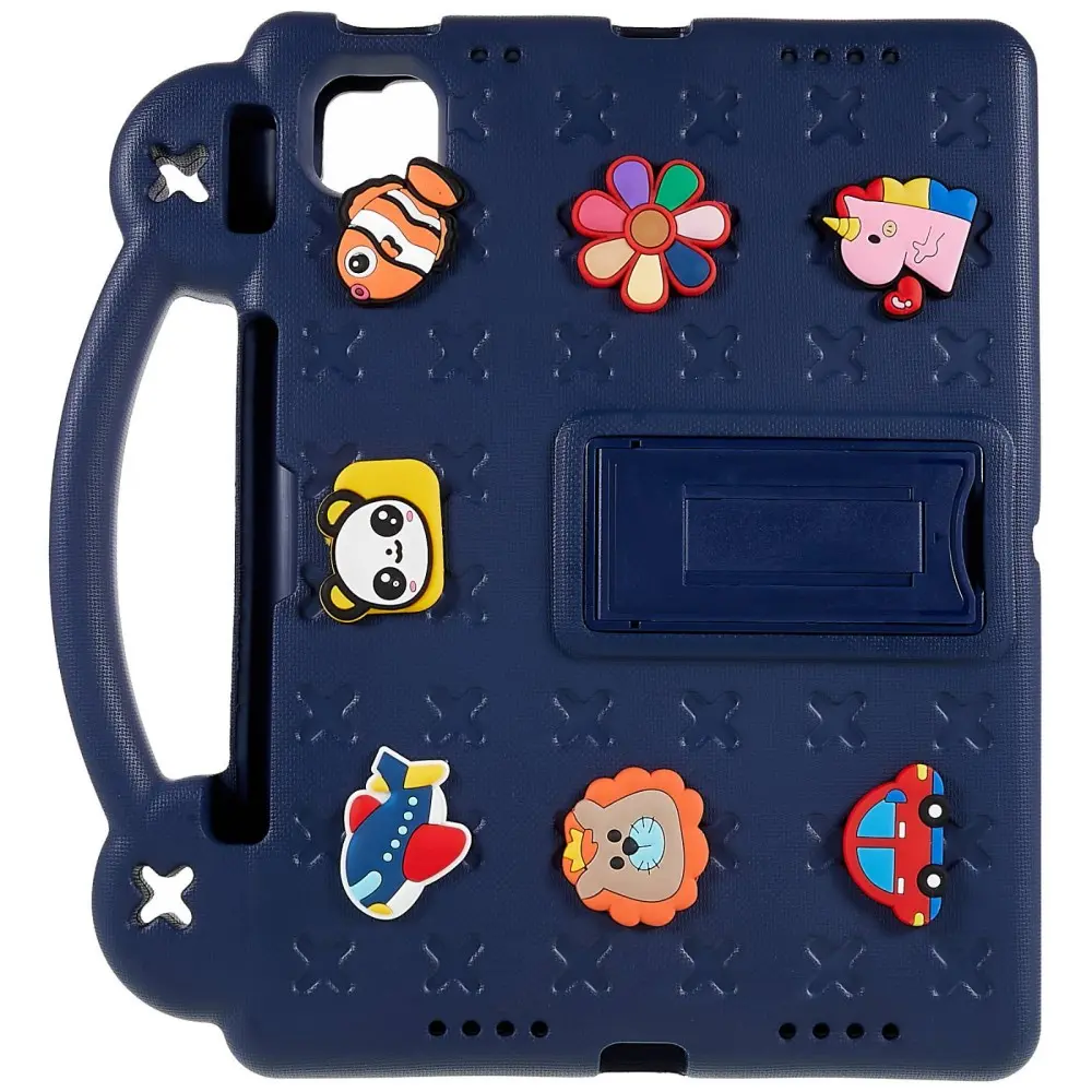 Barnskal med figurer och ställ Apple iPad 11 11th Gen (2025) mörkblå