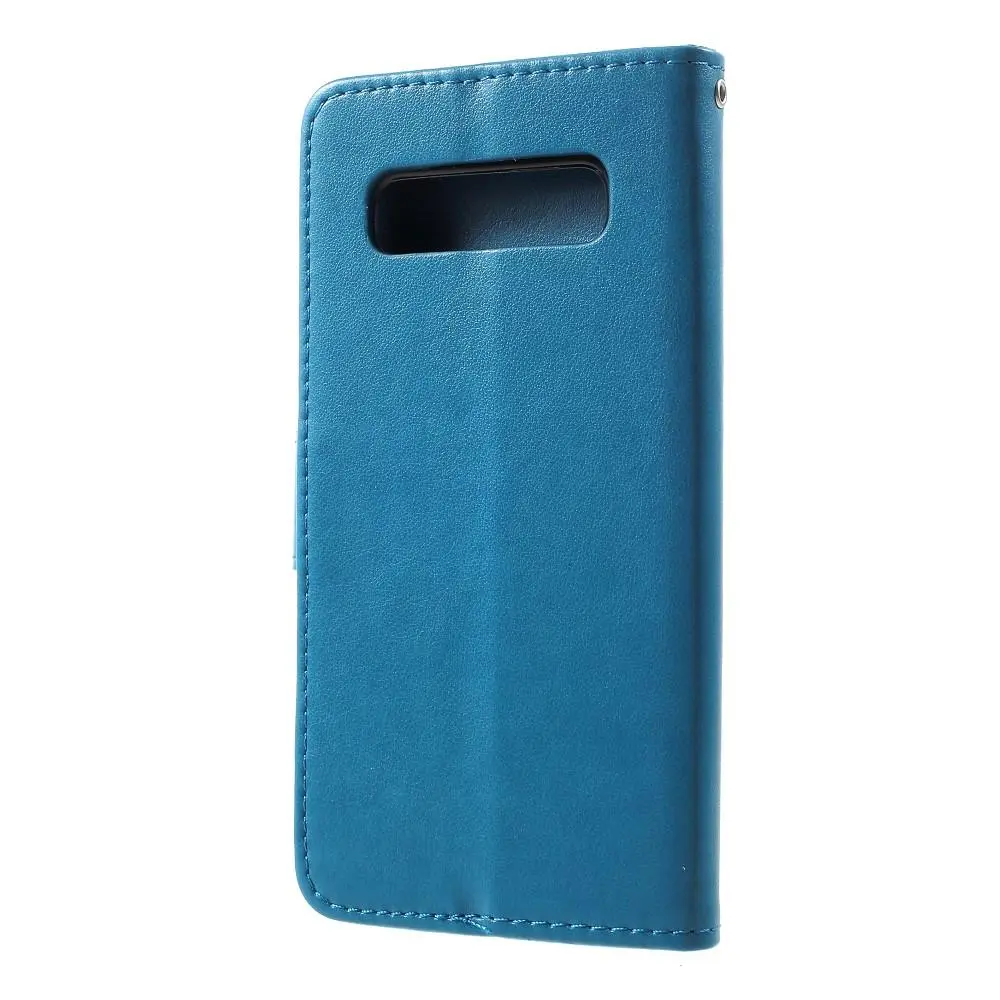 Läderfodral Fjärilar Samsung Galaxy S10 Blå