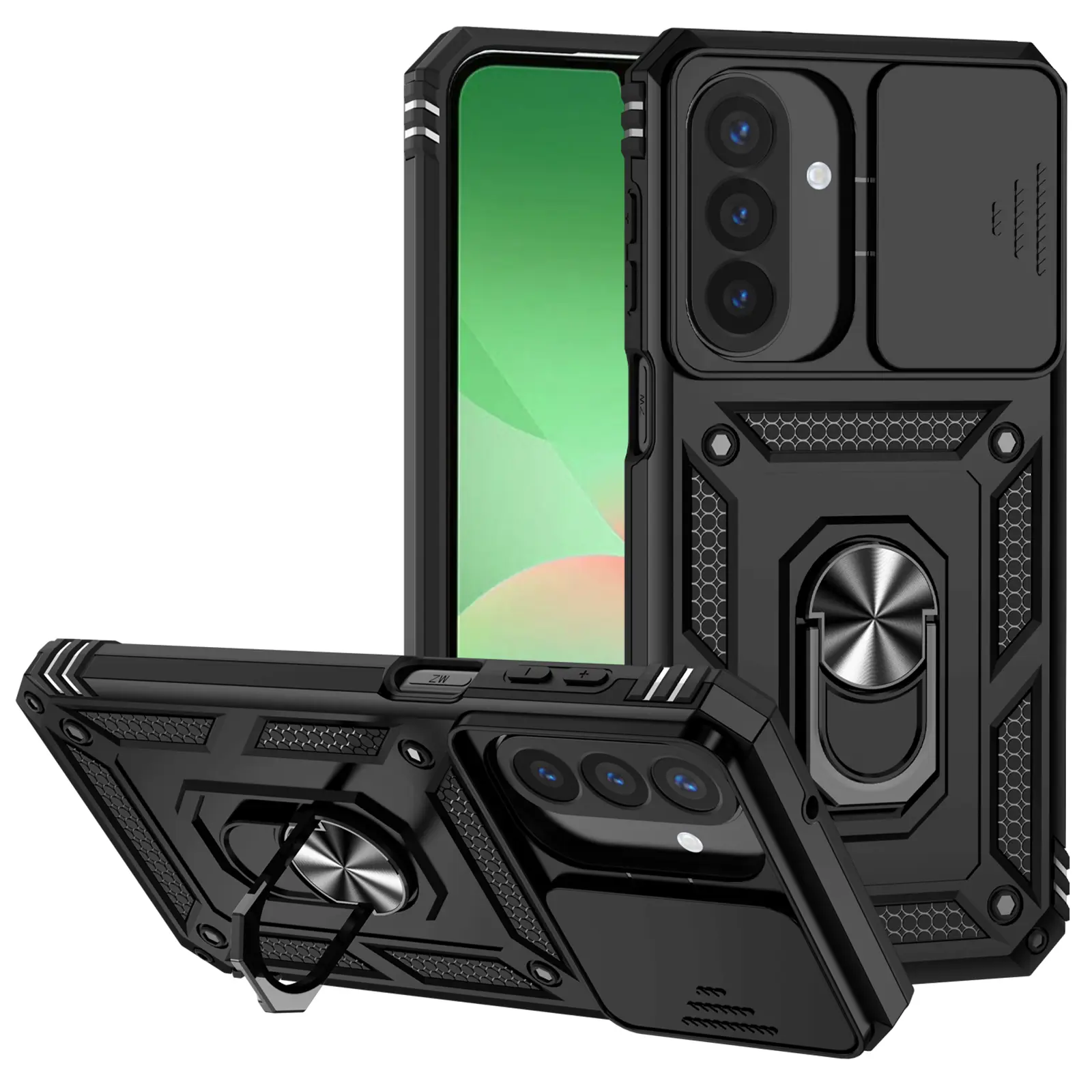 Hybridcover Ring + Kamerabeskyttelse Samsung Galaxy A27 Sort