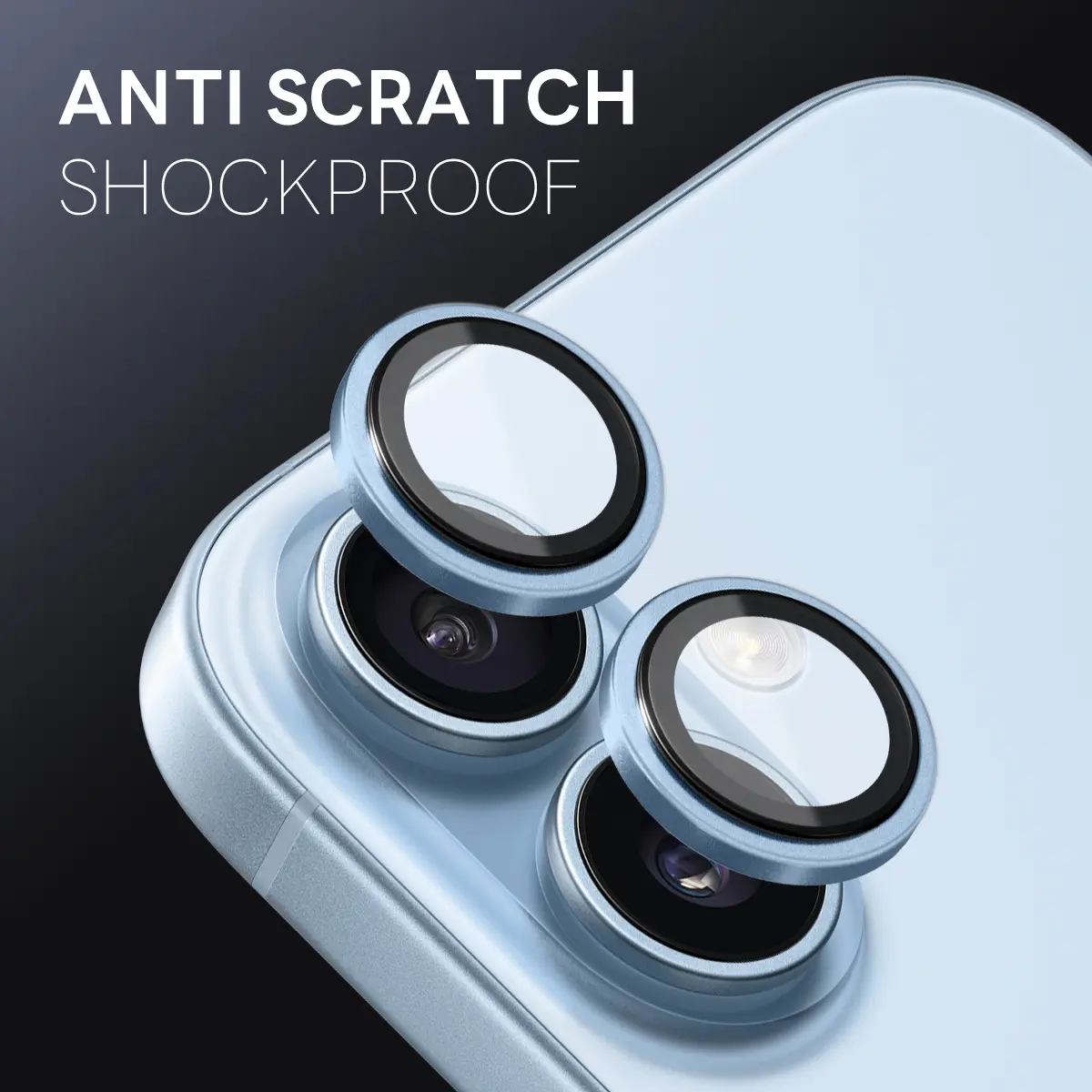 Linsskydd Härdat Glas Aluminium iPhone 17 Blå